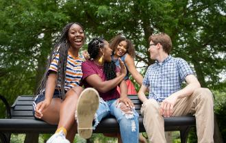 Students on bench